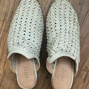 Crevo Neva Women's Woven Bone Leather Mule Size 7